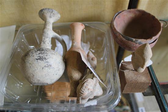 Group of Roman and neolithic pottery